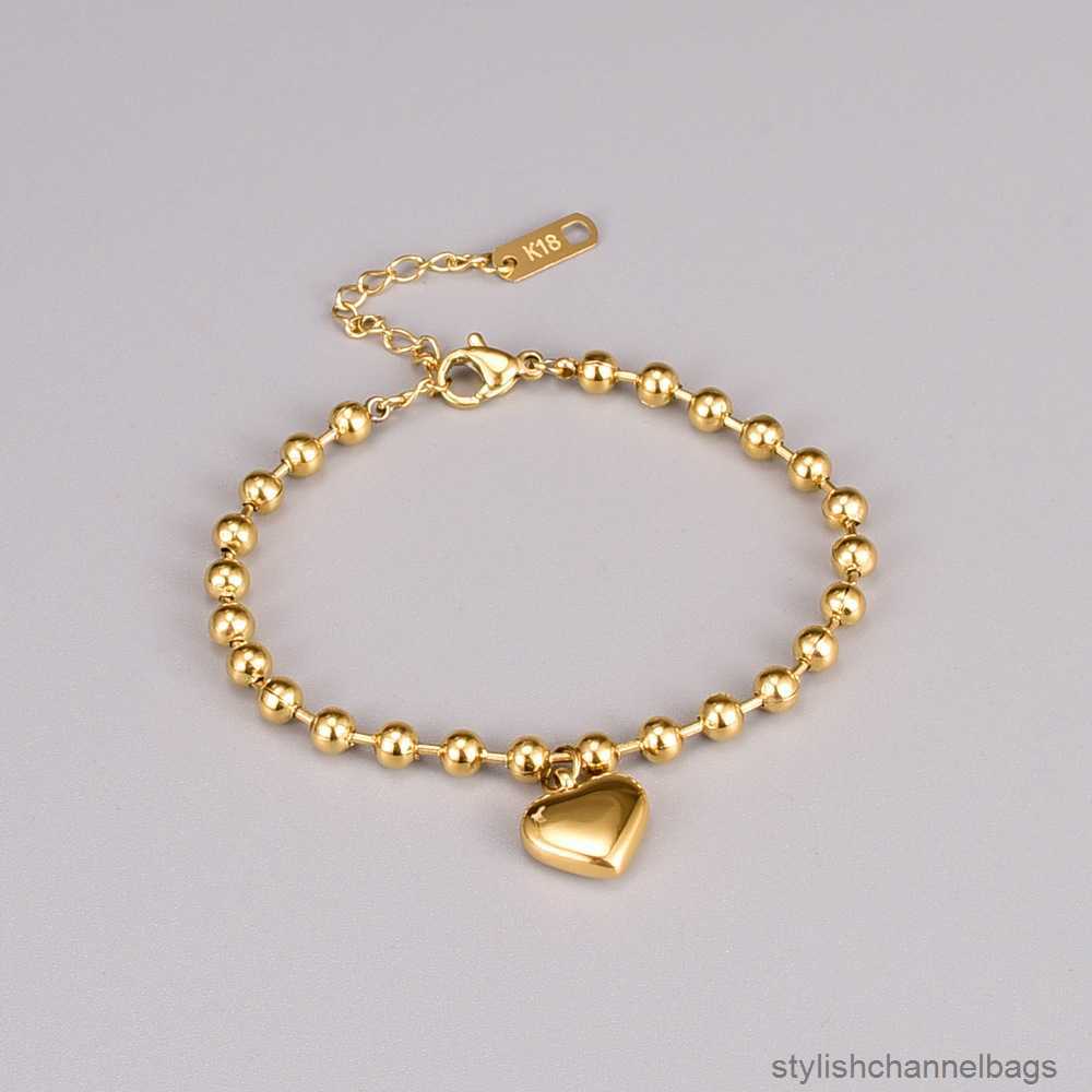 Charm Bracelets Fashion Stainless Steel Gold Color Romantic Heart Bracelet Charming Bead Chain Adjustable Pendant Bracelets for Women Jewelry
Charm Bracelets Fashion Stainless Steel Gold Color Romantic Heart Bracelet Charming Bead Chain Adjustable Pendant Bracelets for Women Jewelry