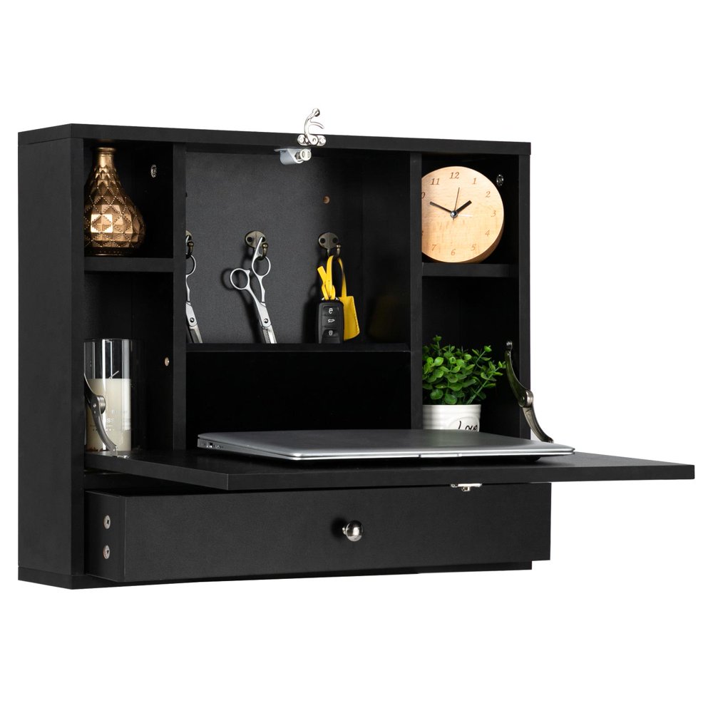 Wall Mounted Table, Floating Laptop Desk with Folding Desktop, Home Office Computer Writing Desk,Black Finish
Wall Mounted Table, Floating Laptop Desk with Folding Desktop, Home Office Computer Writing Desk,Black Finish