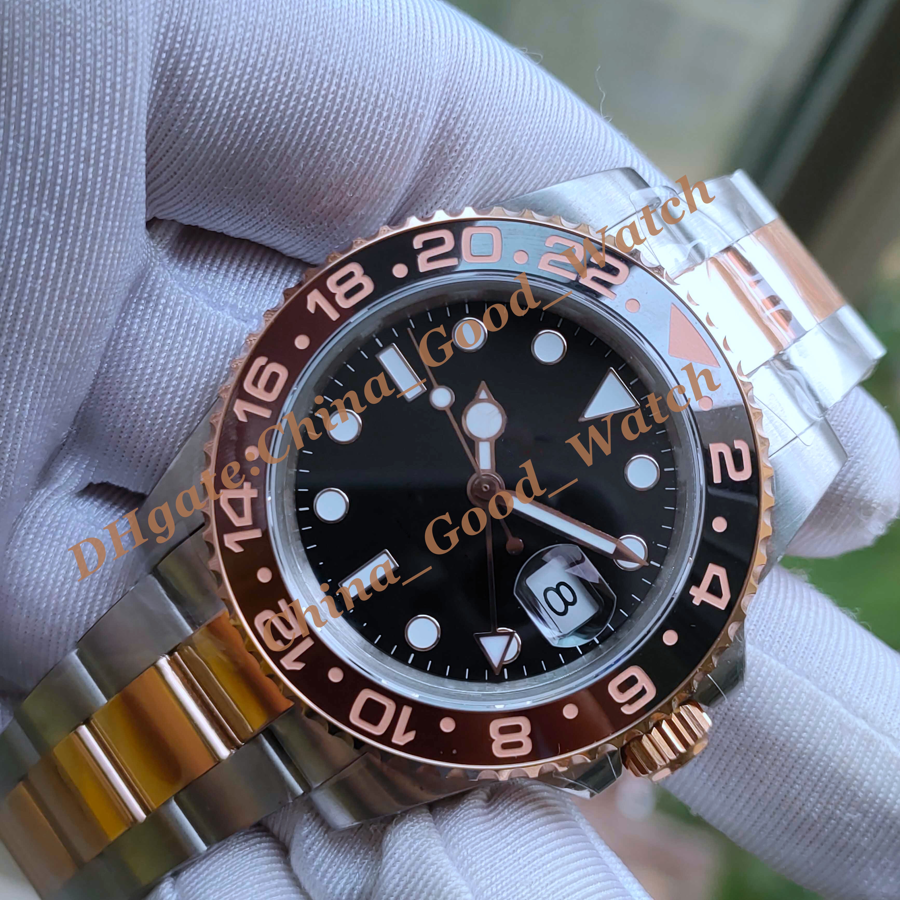 BP Factory Mens Watches 126711chnr 126711 Date automatic Function Adjust Hour Hand Brown-Black Ceramic Bezel 40MM rose gold Bracelet Luminous BPF Wristwatches