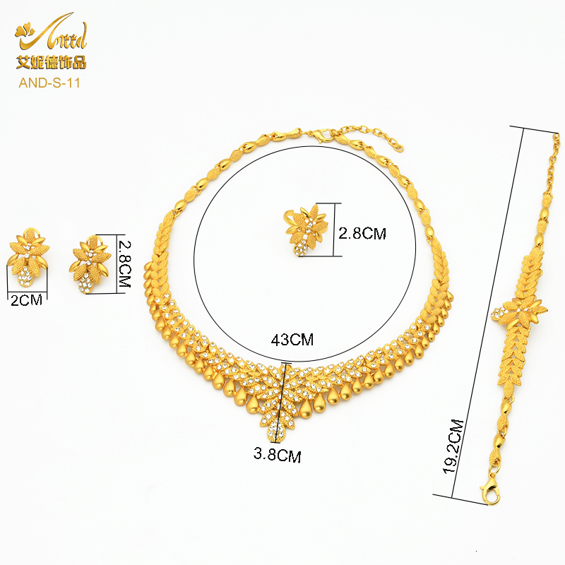Pendant Necklaces ANIID African Jewelry Set Big Necklace Dubai Ethiopian Gold Color Jewelery Earring Bracelet For Women Bridal Choker Wholesale 230506