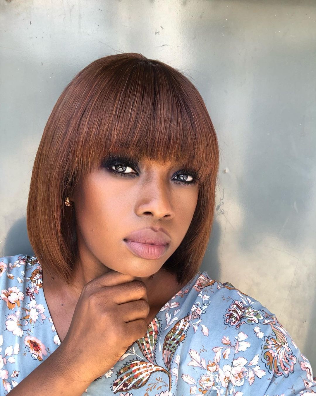 Cute Blonde Bob Wig Human Hair Wigs For Women Human Hair Brown Wig With Bangs none lace glueless Short Straight Brazilian