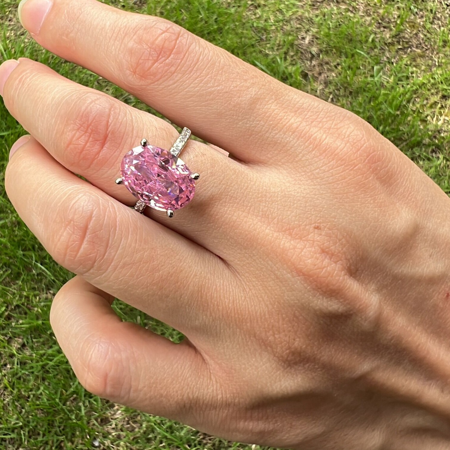 Unique Sterg Sier Pink CZ Wedding Ring | Stunning Bridal Jewelry Gift