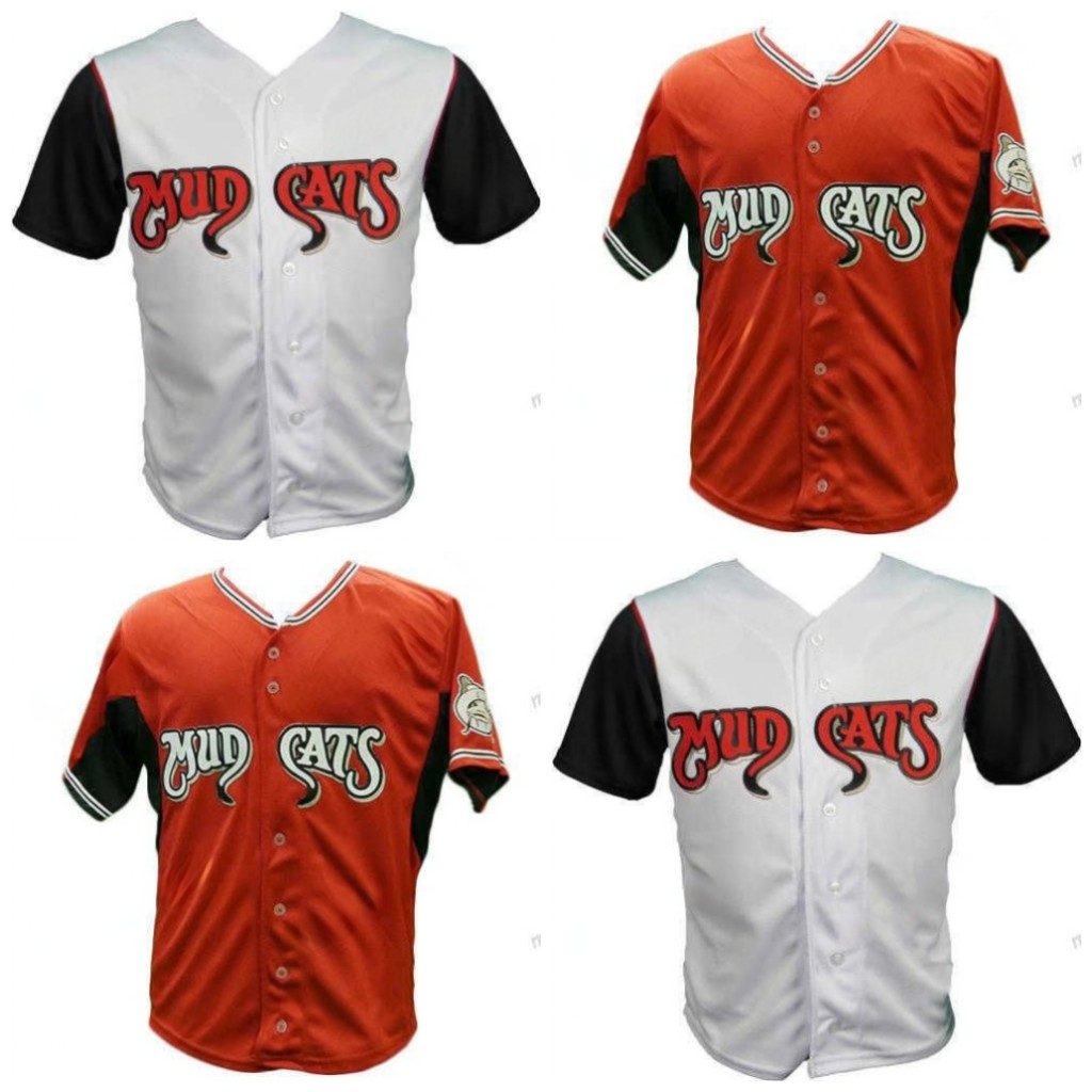 Custom New Baseball Wears Mens Carolina Mudcats Orange White Custom Double Stitched Shirts Baseball Jerseys High-quality