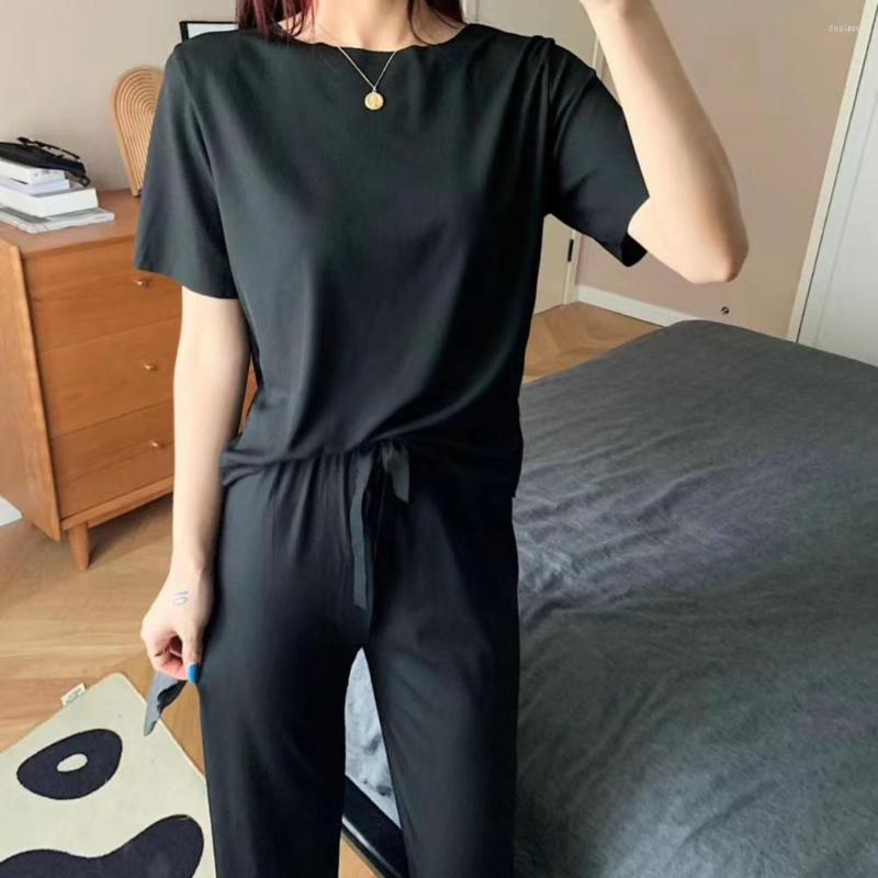 Women's Two Piece Pants Leisure Outfit Thin Loose Fit Ice Silk Girls Pajamas Set Straight Wide Leg Fast Drying Lounge Sleepwear Daily Wear, Green
Women's Two Piece Pants Leisure Outfit Thin Loose Fit Ice Silk Girls Pajamas Set Straight Wide Leg Fast Drying Lounge Sleepwear Daily Wear, Green