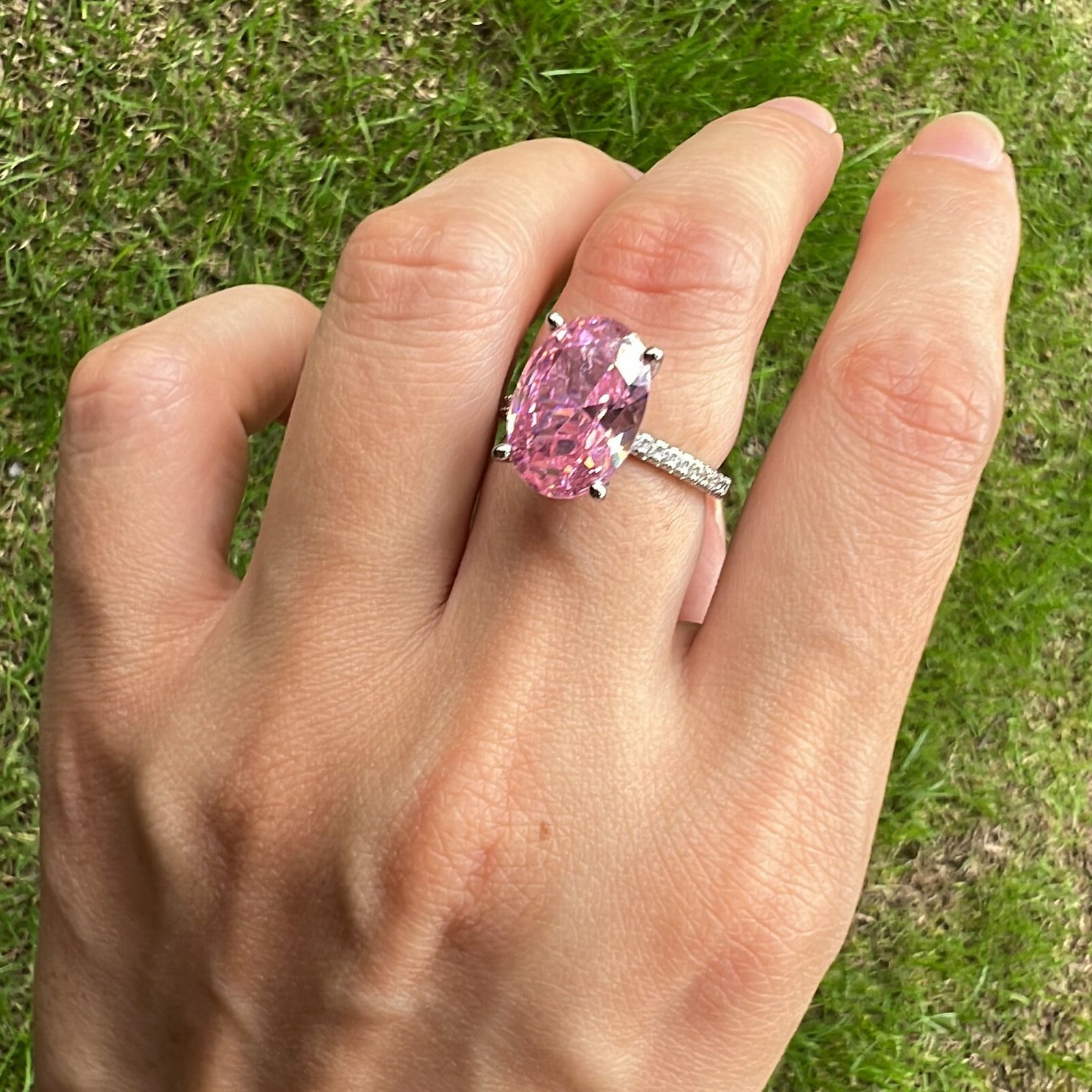 Unique Sterg Sier Pink CZ Wedding Ring | Stunning Bridal Jewelry Gift