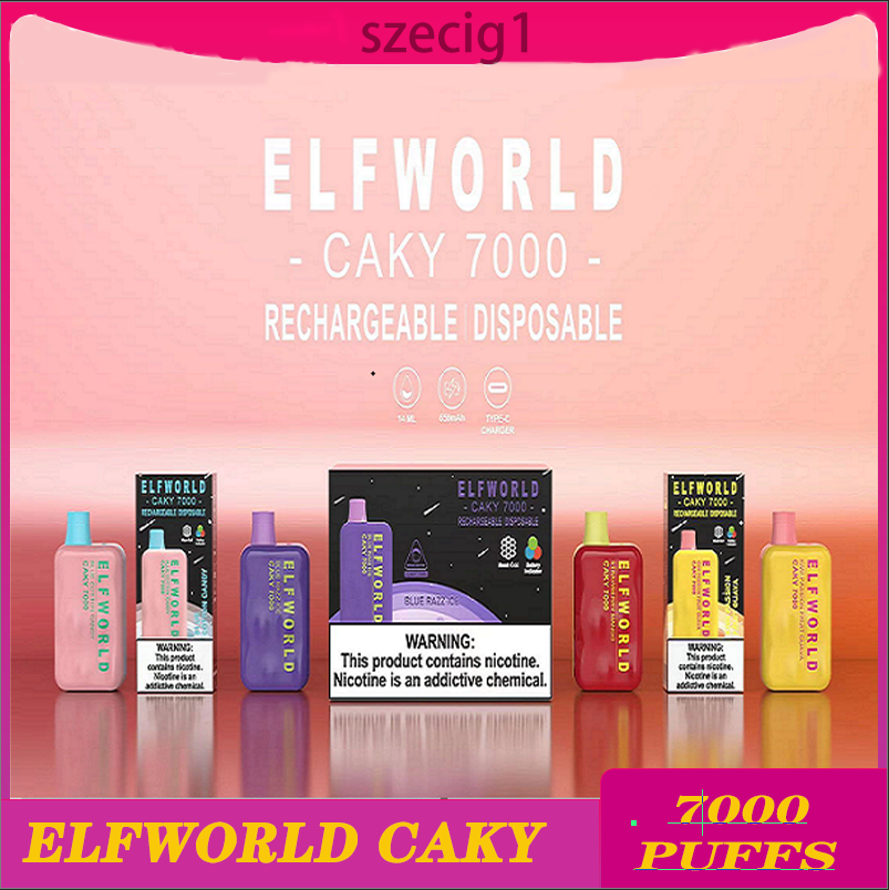 Original ELF WORLD Caky 7000 Puffs Electronic Cigarette Vape Pen Disposables ELFWORLD 14ml With 750mah Rechargeable Battery Type C Mesh Coil 13 Flavors Available
Original ELF WORLD Caky 7000 Puffs Electronic Cigarette Vape Pen Disposables ELFWORLD 14ml With 750mah Rechargeable Battery Type C Mesh Coil 13 Flavors Available
