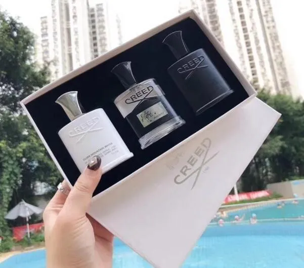 2023 Creed Perfume 3pcs set Deodorant Incense Scent Fragrant Cologne for Men Silver Mountain Water/Creed aventus/Green Irish Tweed 30ml Aromather