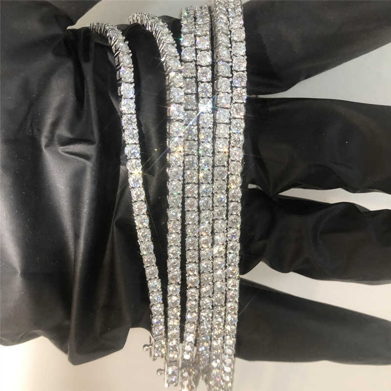 Sier Necklace Dia Hip Hop Jewelry 3mm - 6mm jewlery designer for women Tennis Chain Bracelet Pass Tester
