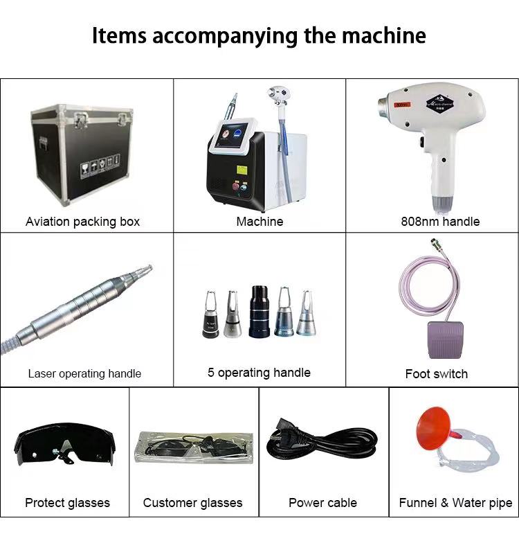 2in1 2000W High Energy 808/755/1064nm Diode Laser Permanent Portable Picosecond Laser Tattoo Removal and Hair Removal Machine