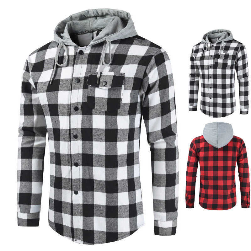 Men's Hoodies Sweatshirts Spring 2023 New Hooded Plaid Shirt Personalized Long-sleeved T230508, Black
Men's Hoodies Sweatshirts Spring 2023 New Hooded Plaid Shirt Personalized Long-sleeved T230508, Black
