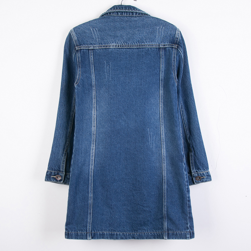 Women's Jackets Women Denim Jackets Spring Autumn Long Sleeve Pockets Mid-Length Jean Coat Fashion All Matched Outerwear 230508