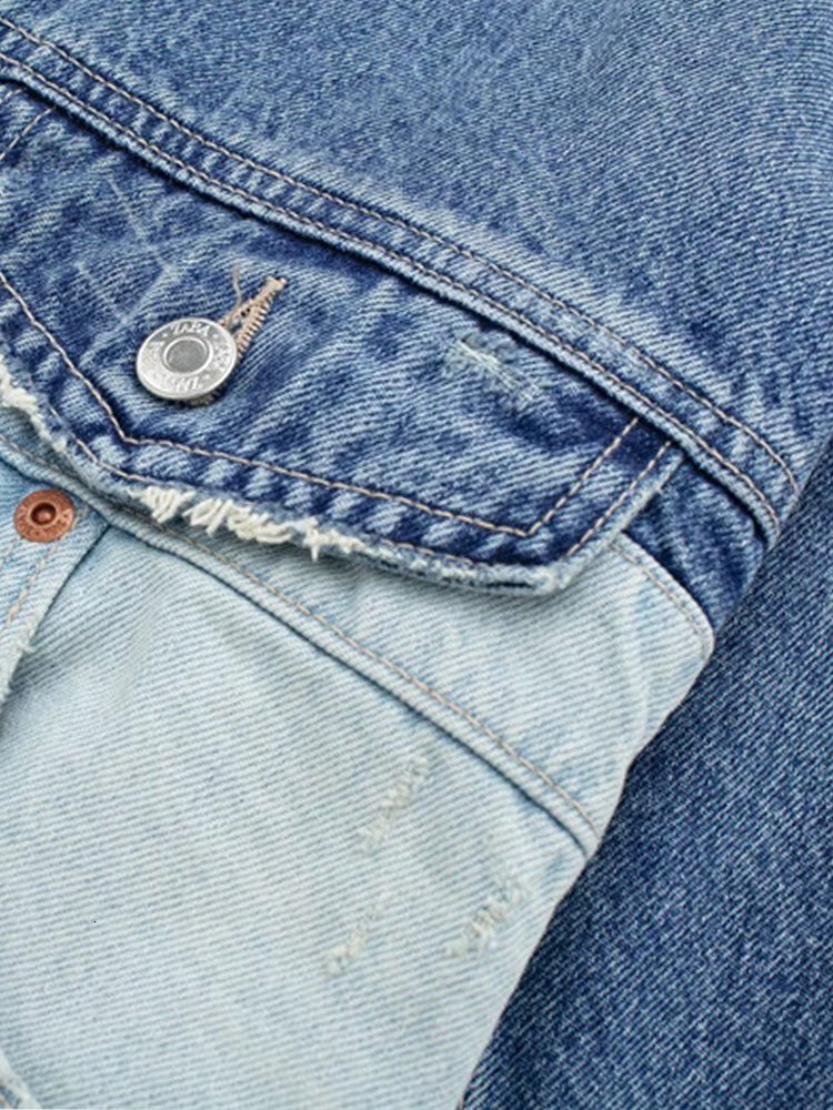 Women's Jackets Fashion Patchwork Denim Cropped Jackets Women Y2k Chic Pocket Short Coats Female Racing Bomber Jacket High Street Cowboy Outwear 