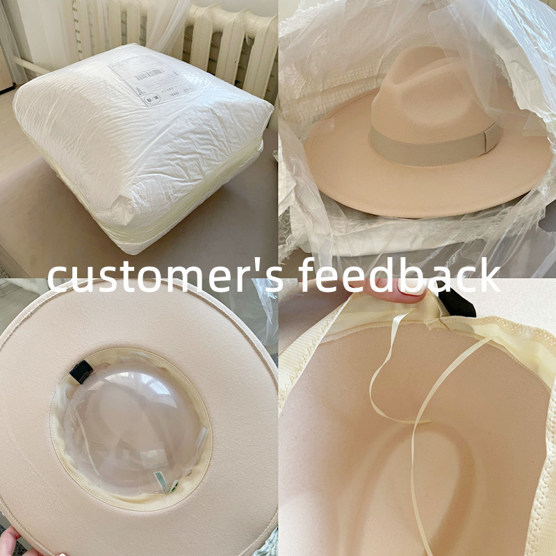 Wide Brim Hats Bucket Hats Fedora Hats for Women 9.5cm Wide Brim Dress Men Caps Felted Hat Panama Church Wedding Ribbon Band Men Hat Sombreros De Muje