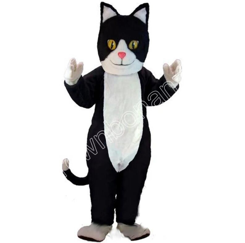 Adult size Black & White Cat Mascot Costumes Cartoon Character Outfit Suit Xmas Outdoor Party Outfit Adult Size Promotional Advertising Clothings