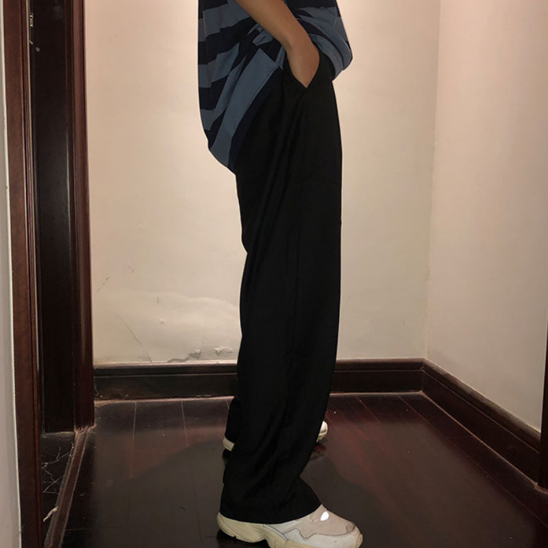 Men s Pants Men Casual Solid Simple Large Size 3XL Button Fly Chic Mens Korean Style Straight Trousers All match Ankle length Loose 230508