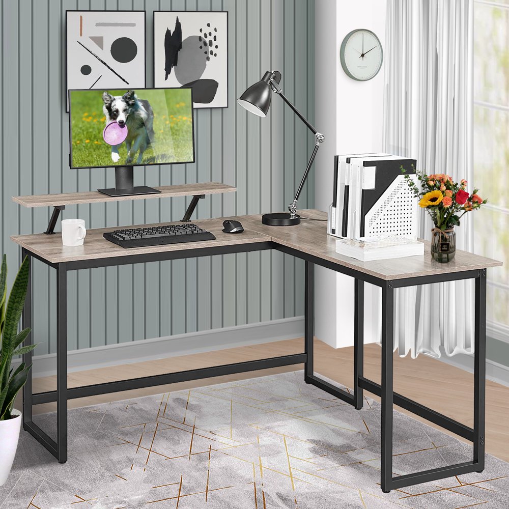 Computer Desk with Monitor Stand, Industrial Office Corner Desk, Writing Study Table, Wood Tabletop Home Gaming Desk with Metal Frame, Large
Computer Desk with Monitor Stand, Industrial Office Corner Desk, Writing Study Table, Wood Tabletop Home Gaming Desk with Metal Frame, Large