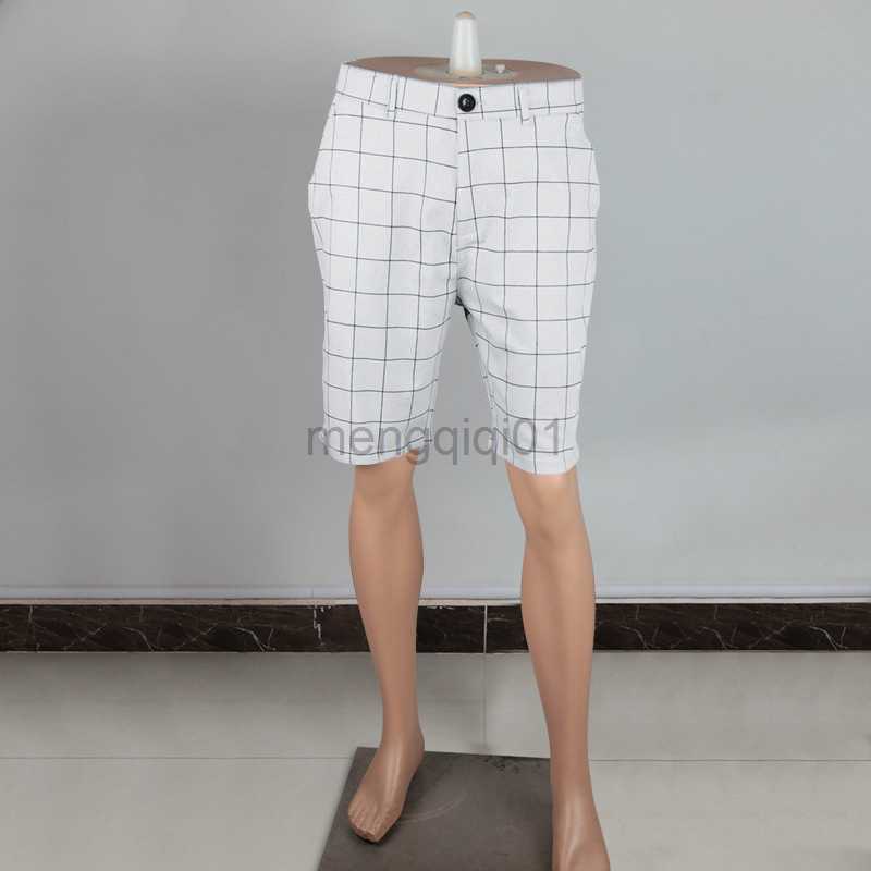 Men's Shorts 2022 New Fashion Male Short Pants Smart Fashion Men's Clothing Plaid Thin Mid Waist Beach Casual Shorts Pants For Men Dress Y23