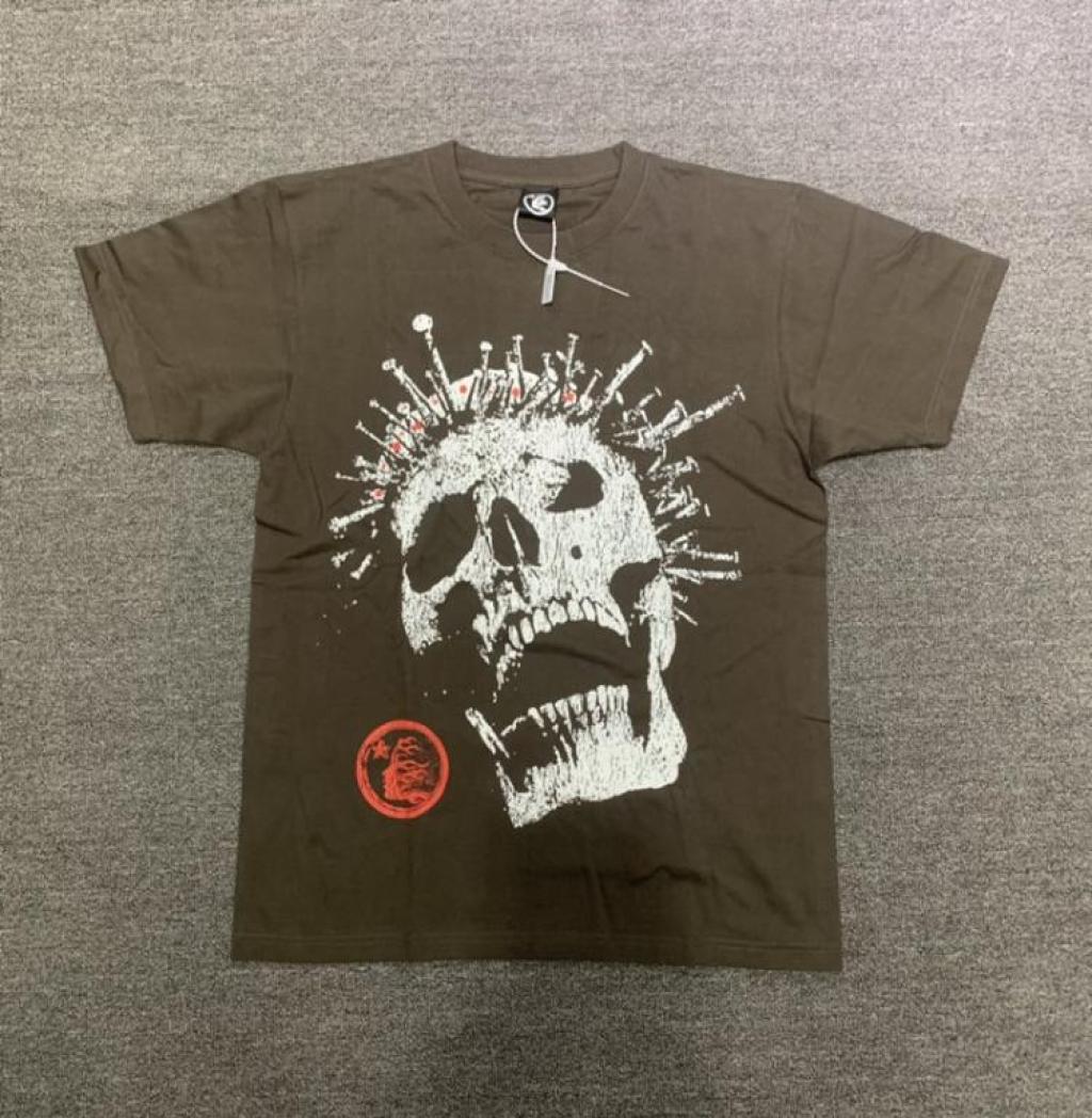Studios Nailed Skull Print Tee Trendy HipHop Short Sleeves Man Women T Shirts Unisex Cotton Tops Men Vintage Tshirts, Brown
Studios Nailed Skull Print Tee Trendy HipHop Short Sleeves Man Women T Shirts Unisex Cotton Tops Men Vintage Tshirts, Brown