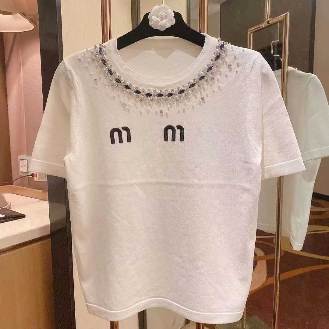 T designer Ladies shirt short sleeved t shirt rivet rhinestone letter embroidery pattern tee summer round neck pullover top TSQT, Black
T designer Ladies shirt short sleeved t shirt rivet rhinestone letter embroidery pattern tee summer round neck pullover top TSQT, Black