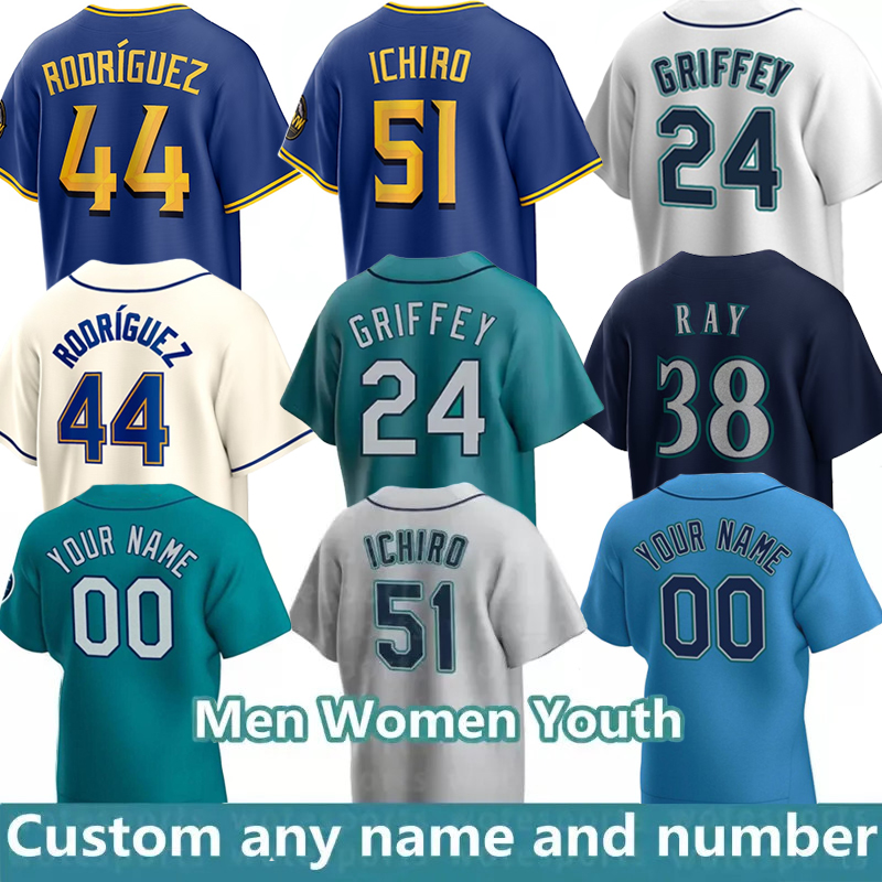 Ken Griffey Jr. Baseball Jerseys 44 Julio Rodriguez 38 Robbie Ray 51 Suzuki Ichiro 23 Ty France 10 Jarred Kelenic Crawford 11 Edgar Martinez men women youth Jersey, Youth color 4
Ken Griffey Jr. Baseball Jerseys 44 Julio Rodriguez 38 Robbie Ray 51 Suzuki Ichiro 23 Ty France 10 Jarred Kelenic Crawford 11 Edgar Martinez men women youth Jersey, Youth color 4