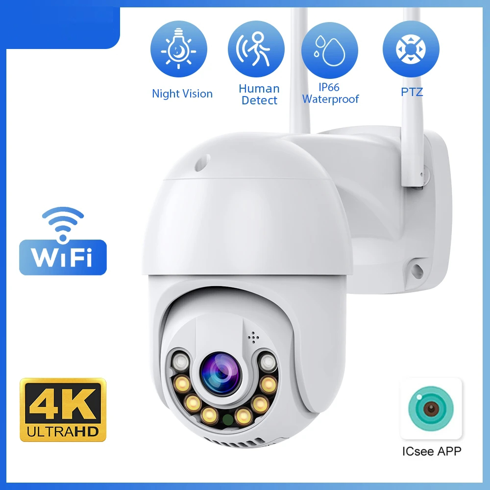 8MP 5MP Wifi IP Cameras Outdoor 1080P Surveillance PTZ Cam Security Protection CCTV Auto Two Way Audio camara vigilancia Iptv