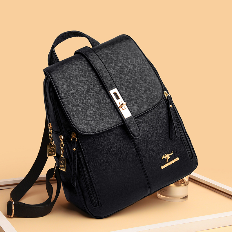 Evening Women Large Capacity Backpack Purses High Quality Leather Female Vintage Bag School Bags Travel Bagpack Ladies Bookbag Rucack 230506 67b5