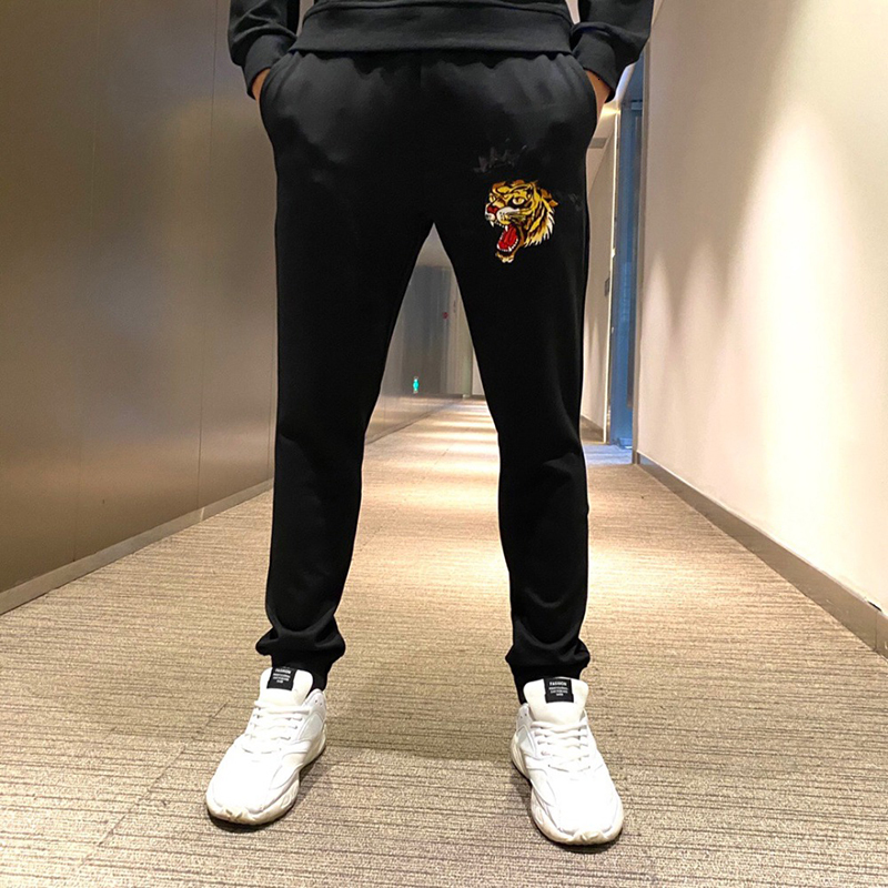 Men's Tracksuits Heavy Craft Embroidery Men's 100% Cotton Tracksuit Hoodie Fashion Casual Pants Street Casual High QualitySuit 230508