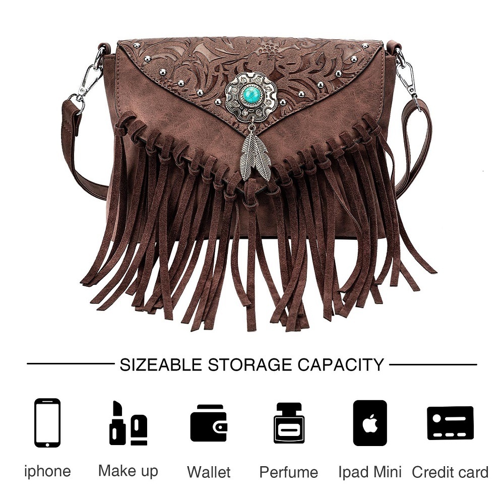 Evening Bags Celela Original Shoulder For Women PU Leather Clutch er Handbags Western Purse Fringe Messenger Bag 230506 9b6d 4