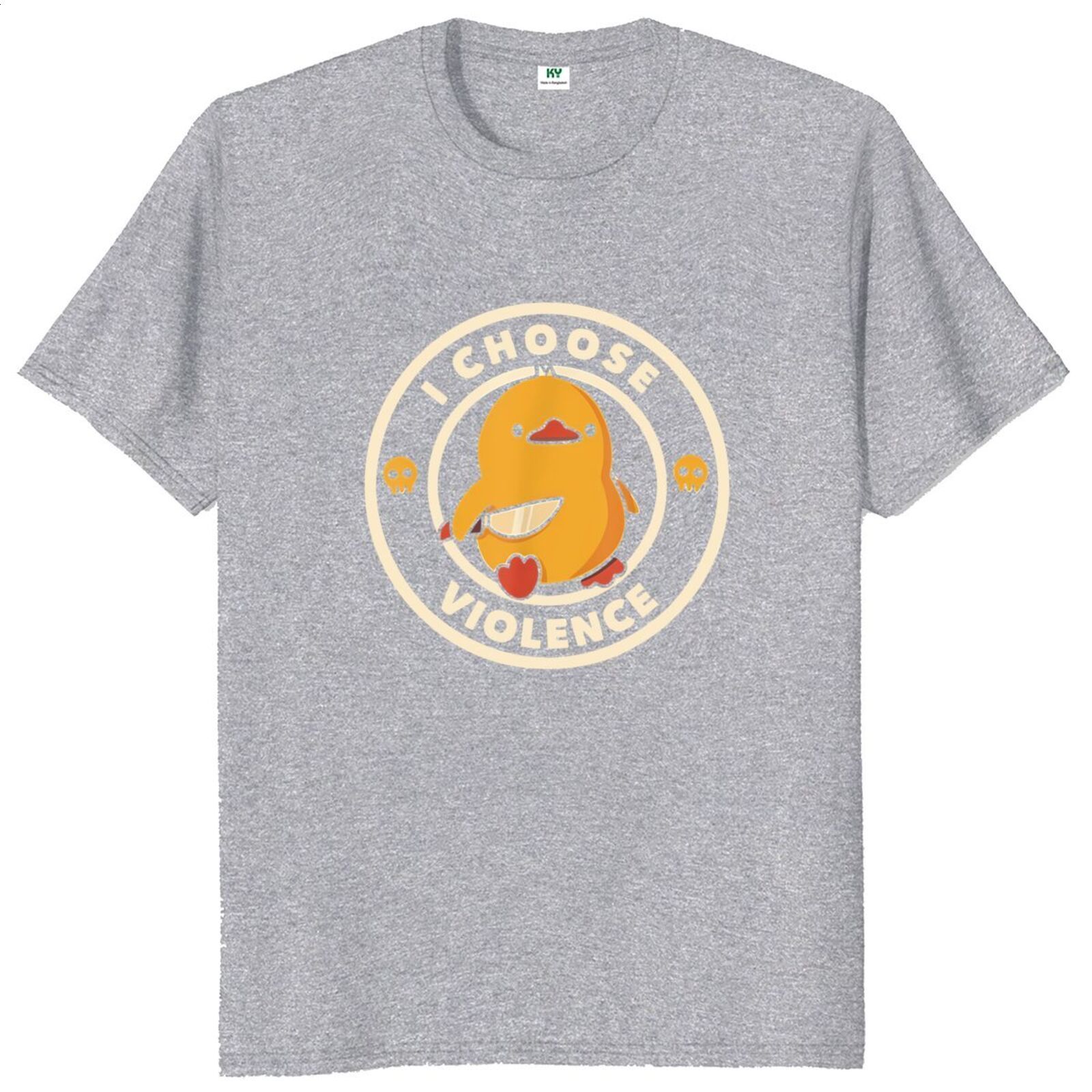 Men's T-Shirts I Choose Violence T Shirt Funny Duck Humor Slogan Streetwear Oversized Casual 100% Cotton O-neck EU Size T-shirts 230508
