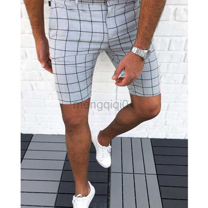 Men's Shorts 2022 New Fashion Male Short Pants Smart Fashion Men's Clothing Plaid Thin Mid Waist Beach Casual Shorts Pants For Men Dress Y23