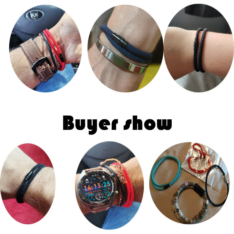 Chain Minimalist Men Rope Bracelet Double Layer Survival Braclet Homme Accessories Boyfriend Gift Magnet Buckle Pulsera Hombre 230508