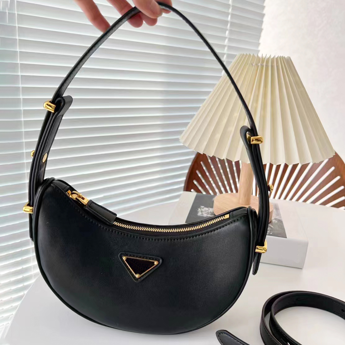 Leather half moon triangle the tote bag prad womens satchel Luxury top handle clutch Designers Bag mens handbag hobo high quality underarm crossbody shoulder bags, Black
Leather half moon triangle the tote bag prad womens satchel Luxury top handle clutch Designers Bag mens handbag hobo high quality underarm crossbody shoulder bags, Black