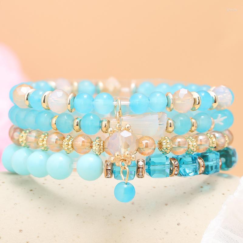 Charm Bracelets ZOSHI 4Pcs Beaded Bracelet Set For Women Handmade Multicolor Beads Wrist Female Elastic Boho Jewelry
Charm Bracelets ZOSHI 4Pcs Beaded Bracelet Set For Women Handmade Multicolor Beads Wrist Female Elastic Boho Jewelry