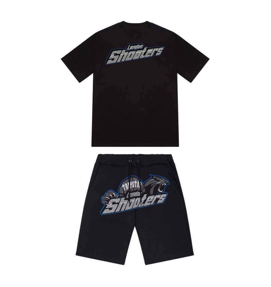 Summer new Trapstar London shooter short-sleeved t shirt suit chenille decoding black ice flavor 2.0 men's round neck T-shirt shorts Sunscreen design 70ess, Black suit 1
Summer new Trapstar London shooter short-sleeved t shirt suit chenille decoding black ice flavor 2.0 men's round neck T-shirt shorts Sunscreen design 70ess, Black suit 1