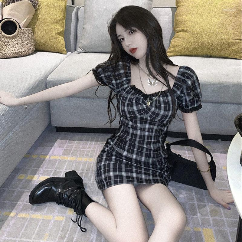 Casual Dresses Women Dress Plaid Summer Designer Chiffon Preppy Style Square Collar Lace Mini Short X Pullover Girls All-match, Black
Casual Dresses Women Dress Plaid Summer Designer Chiffon Preppy Style Square Collar Lace Mini Short X Pullover Girls All-match, Black