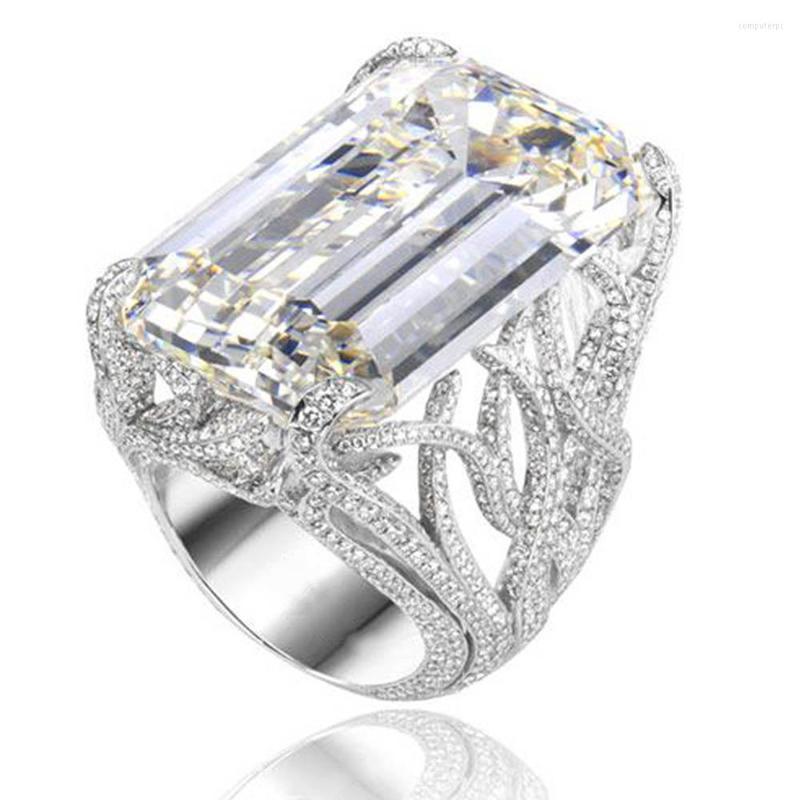 Wedding Rings Huitan Big Geometric Crystal Cubic Zirconia Bands Women's Ring High-quality Silver Color Engagement Party Trendy Jewelry
Wedding Rings Huitan Big Geometric Crystal Cubic Zirconia Bands Women's Ring High-quality Silver Color Engagement Party Trendy Jewelry