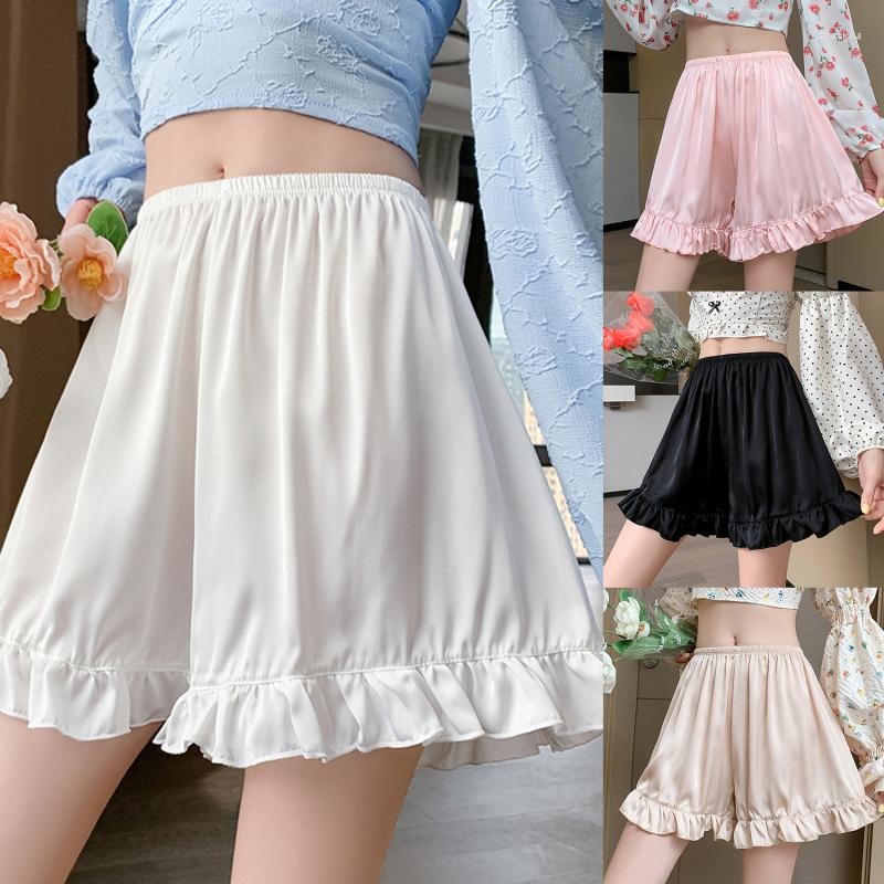 Women's Panties Satin Ice Silk Ruffle Short Pants Women's Summer Loose Home Safety Under Skirt Seamless Sexy Underwear Breath Cool, White
Women's Panties Satin Ice Silk Ruffle Short Pants Women's Summer Loose Home Safety Under Skirt Seamless Sexy Underwear Breath Cool, White