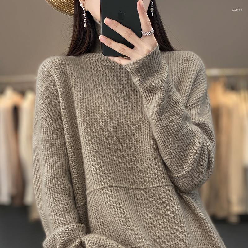 Women's Sweaters 2023 Pure Wool Women's Sweater High Collar Pullover Solid Color Fashion Loose Knit Top, Khaki
Women's Sweaters 2023 Pure Wool Women's Sweater High Collar Pullover Solid Color Fashion Loose Knit Top, Khaki