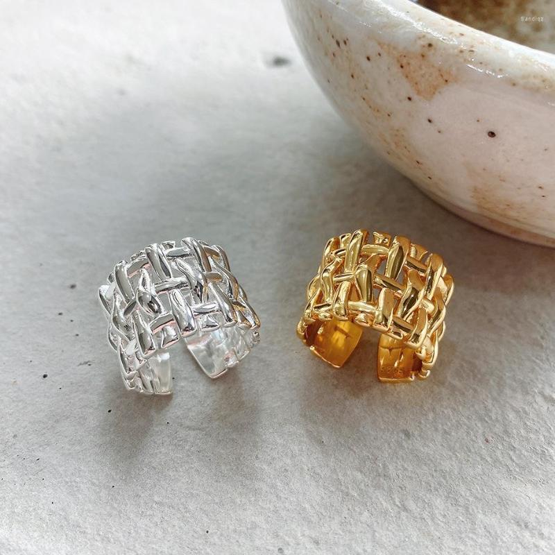 Cluster Rings Bamboo Weave Ring Exaggerated 925 Sterling Silver Bracelet Female Minimalist Design Sense Ins Jewelry
Cluster Rings Bamboo Weave Ring Exaggerated 925 Sterling Silver Bracelet Female Minimalist Design Sense Ins Jewelry