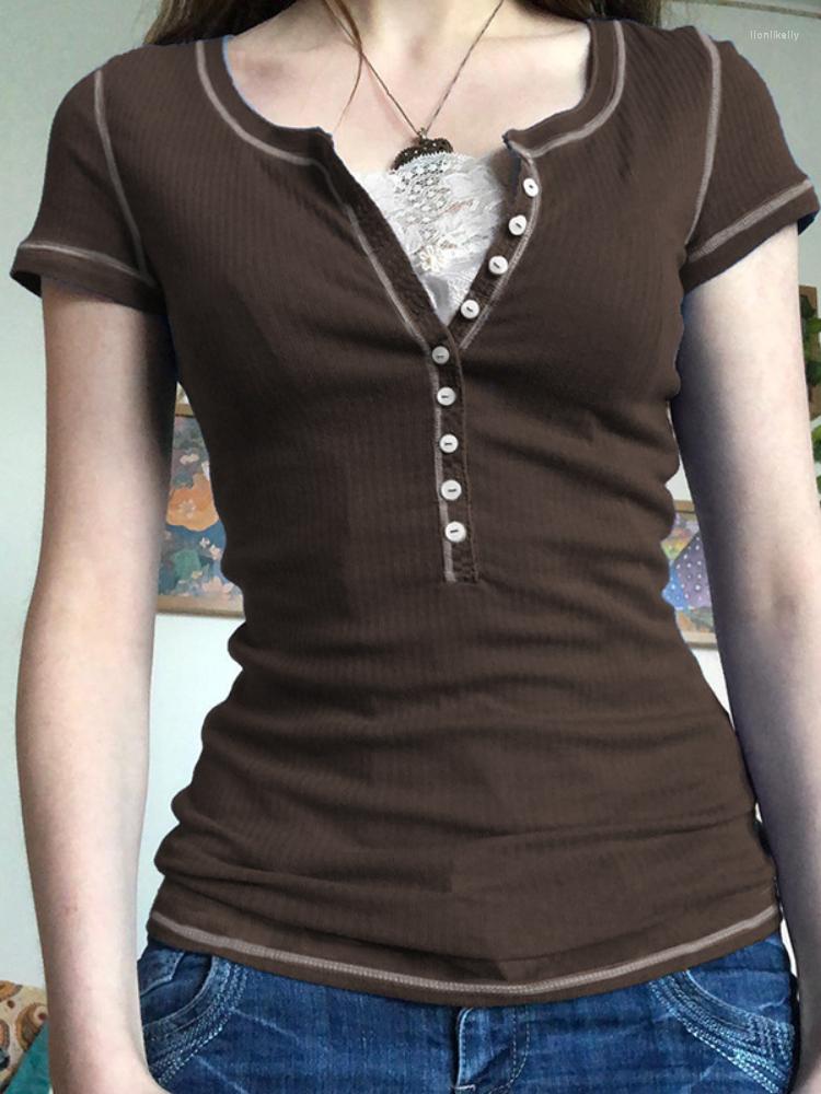 Women' T Shirts Short Sleeve V Neck Solid Color Cut Out Tee Spring Summer Streetwear Elegant Bodycon Sexy Fashion Lace T-shirts Women 2023, Brown
Women' T Shirts Short Sleeve V Neck Solid Color Cut Out Tee Spring Summer Streetwear Elegant Bodycon Sexy Fashion Lace T-shirts Women 2023, Brown