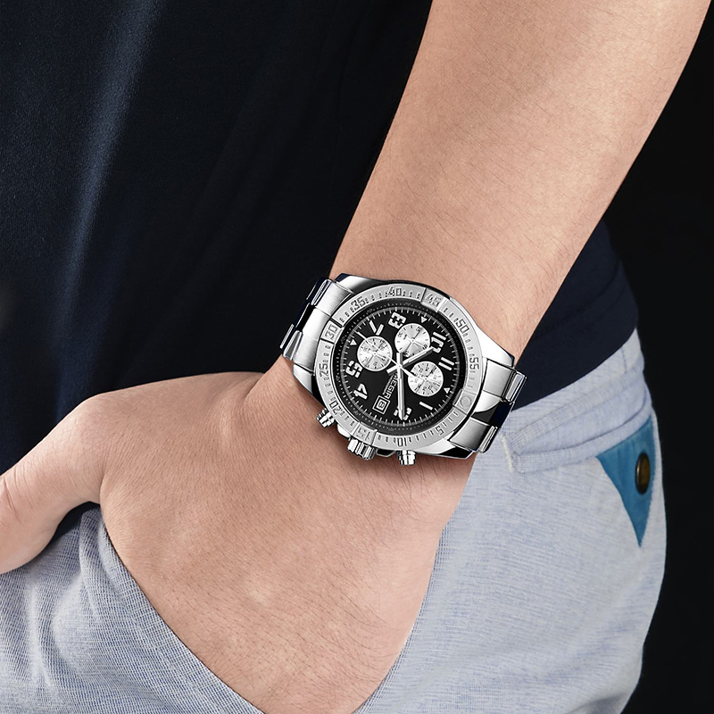 Business men's watch luxury brand stainless steel watch chronograph watch quartz BR watch men's senior luxury watch, Color
Business men's watch luxury brand stainless steel watch chronograph watch quartz BR watch men's senior luxury watch, Color