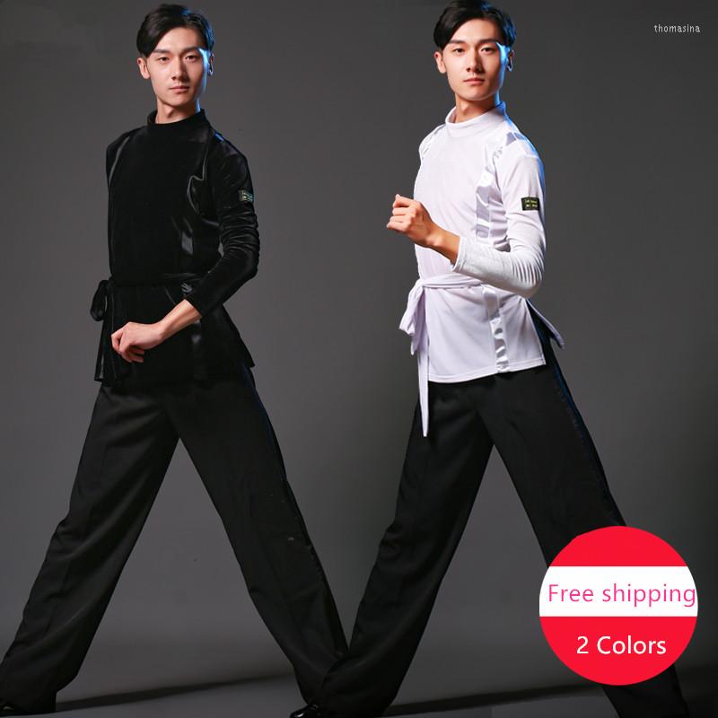 Stage Wear Men's Latin Dance Shirts Male Black White Velvet Long Sleeve Shirt Men Tops Ballroom Samba Cha Competition Performance, White top
Stage Wear Men's Latin Dance Shirts Male Black White Velvet Long Sleeve Shirt Men Tops Ballroom Samba Cha Competition Performance, White top