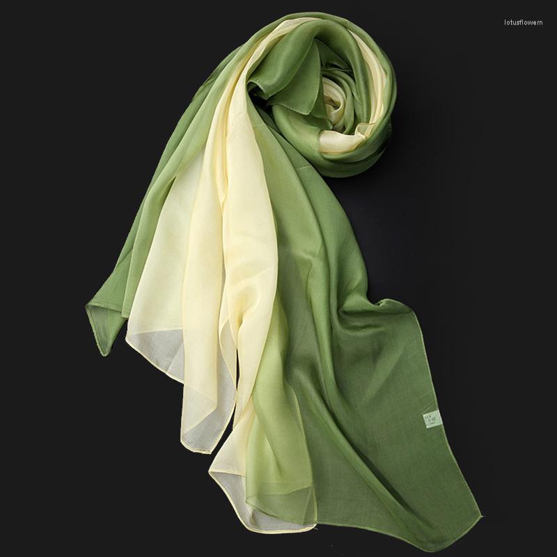 Scarves Silk Long Scarf Gradient Color Women Spring Autumn Light Sheer Pure Mulberry Shawl Foulard Luxury Quality 
Scarves Silk Long Scarf Gradient Color Women Spring Autumn Light Sheer Pure Mulberry Shawl Foulard Luxury Quality