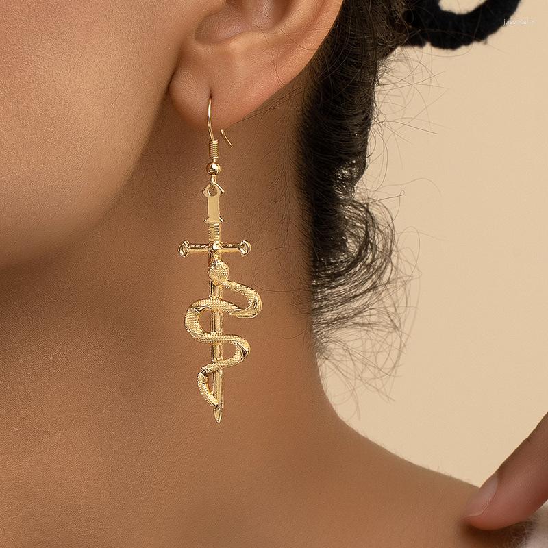 Dangle Earrings Retro Personality Crucifix Pendant Snakelike Exaggerated Design Niche Metal
Dangle Earrings Retro Personality Crucifix Pendant Snakelike Exaggerated Design Niche Metal