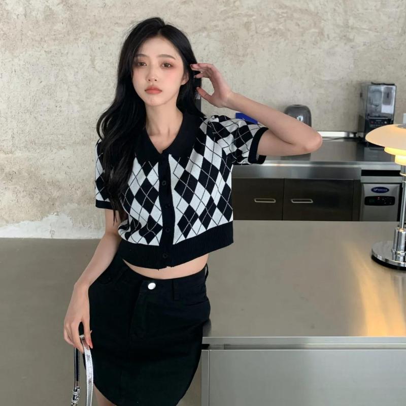 Women's T Shirts Vintage Knitting POLO Short Sleeve T-shirt 2023 Summer Cute Crop Tops Loose Casual Beautiful Women's Blouses Korean, Black
Women's T Shirts Vintage Knitting POLO Short Sleeve T-shirt 2023 Summer Cute Crop Tops Loose Casual Beautiful Women's Blouses Korean, Black