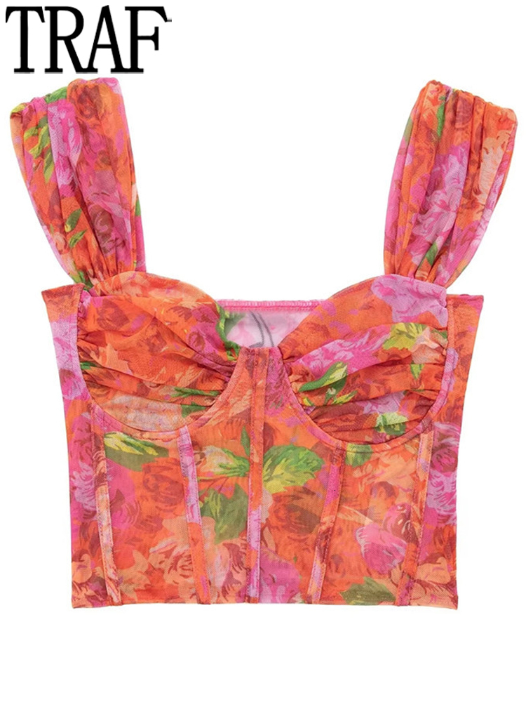 Women's Tanks Camis TRAF Floral Tulle Corset Top Women Mesh Crop Top Woman Off Shoulder Bustier Sexy Tops Y2k Backless Tank Tops For Women 230509, Pink
Women's Tanks Camis TRAF Floral Tulle Corset Top Women Mesh Crop Top Woman Off Shoulder Bustier Sexy Tops Y2k Backless Tank Tops For Women 230509, Pink