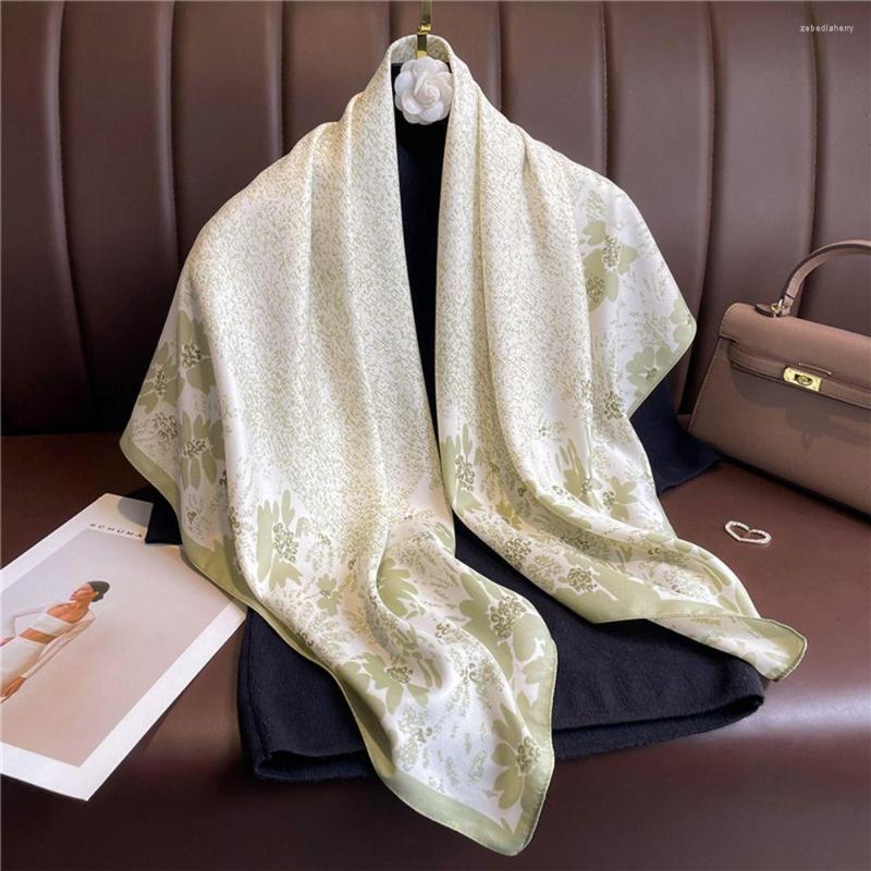 Scarves Autumn Luxury Head Neck Scarf Female Flower Print Beach Women Silk Square Headscarf
Scarves Autumn Luxury Head Neck Scarf Female Flower Print Beach Women Silk Square Headscarf