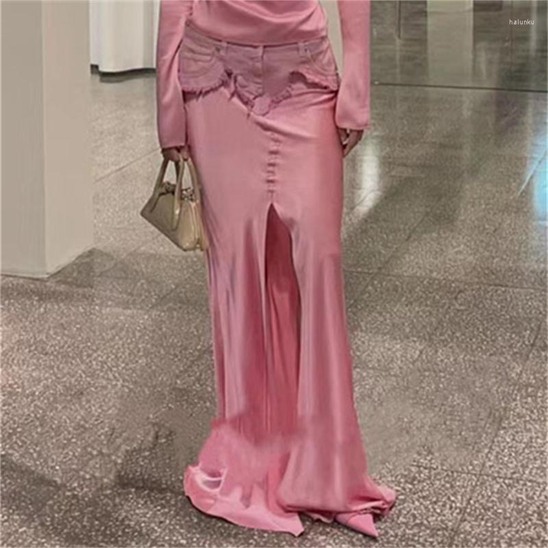Skirts Women' Skirt 2023 Summer In Korean Fashion Denim Patchwork Half Body Y 2k Vintage Satin Slim Long Dress, Black
Skirts Women' Skirt 2023 Summer In Korean Fashion Denim Patchwork Half Body Y 2k Vintage Satin Slim Long Dress, Black