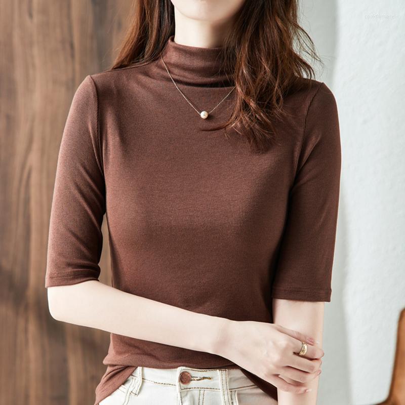 Women's T Shirts Spring Summer 2023 Shirt Women Turtleneck Korean Elastic Tshirt Half Sleeve Woman Clothes Casual Basic Slim Tee Femme, Black
Women's T Shirts Spring Summer 2023 Shirt Women Turtleneck Korean Elastic Tshirt Half Sleeve Woman Clothes Casual Basic Slim Tee Femme, Black