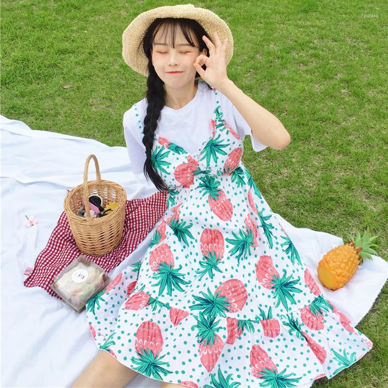 Party Dresses 2023 Mori Girl Summer Women' Pineapple Printing Fake Two Piece Stitching Long Cute Fashion Sweet Casual Dress, Picture shown
Party Dresses 2023 Mori Girl Summer Women' Pineapple Printing Fake Two Piece Stitching Long Cute Fashion Sweet Casual Dress, Picture shown